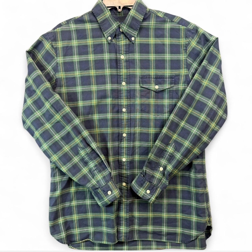 Ralph Lauren Navy and Green Plaid Button Down Shirt